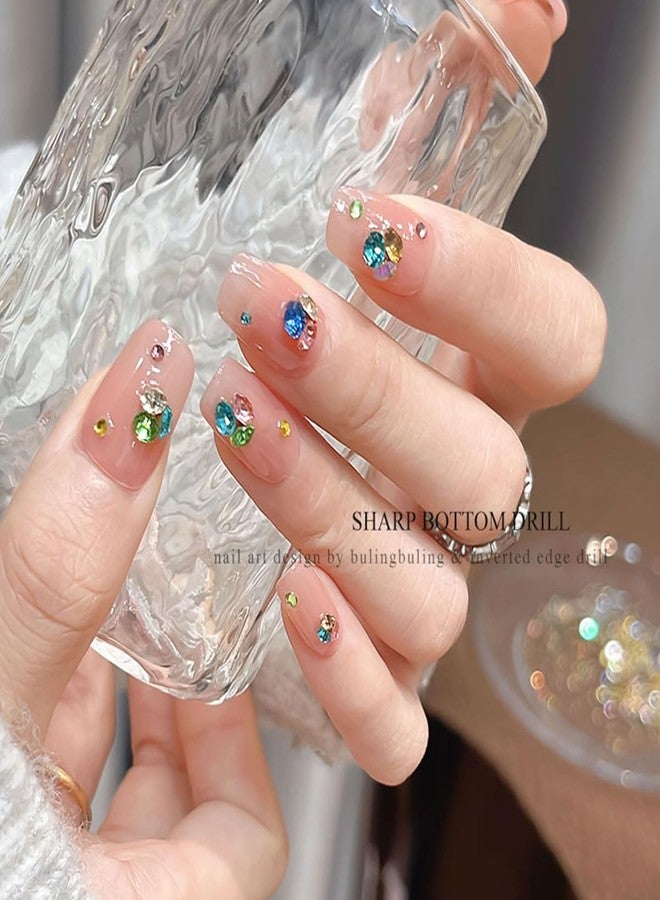OSTTMA 1440Pcs Shiny Colorful Nail Art Rhinestones 3D Nail Charms Pointed Bottom Artificial Nails Diamonds Gems Crystals for Acrylic Nails Tips Manicure Accessories Decorations DIY Crafts - Image 5